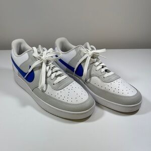 Nike Men’s Court Vision Low White and Blue and Grey